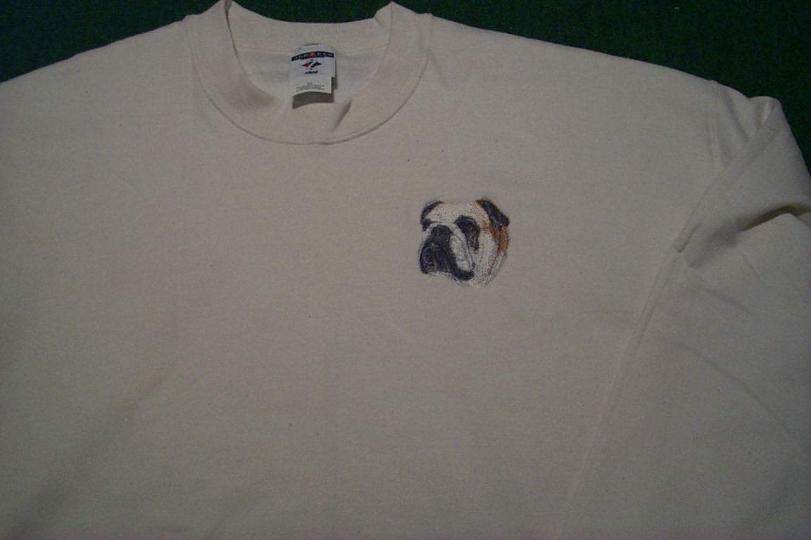 Jerzee brand Sweatshirt with bulldog design embroidery